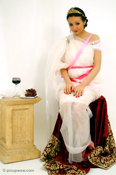 Pin-Up glamour photo of Rachael in When in Rome - rachael, fantasy, satin, netting